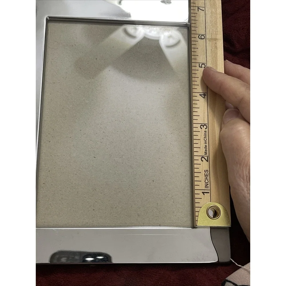 Burnes Of Boston ‎ 5 x 7 Picture Photo Frame Chrome and Gunmetal Gray Wavy